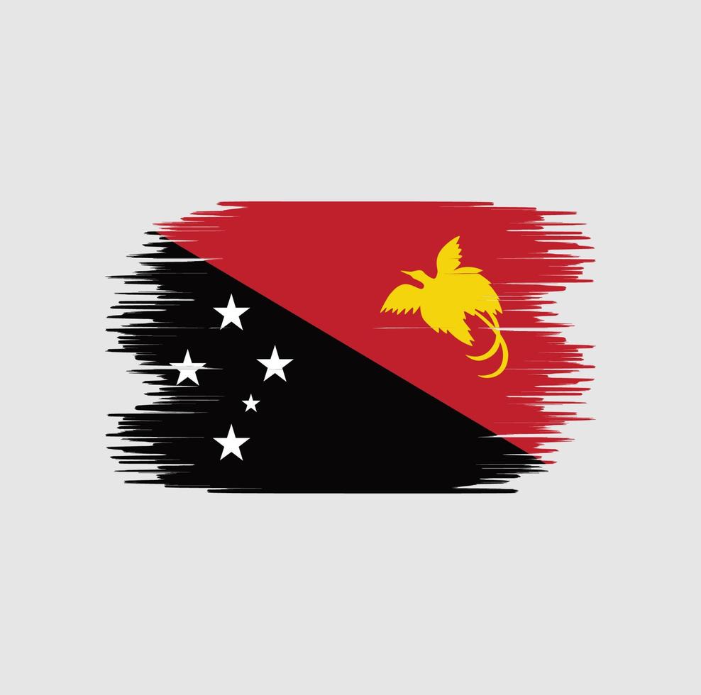 coup de pinceau du drapeau de la papouasie-nouvelle-guinée. drapeau national vecteur