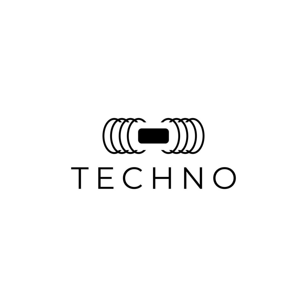 tech logo abstrait plat moderne vecteur