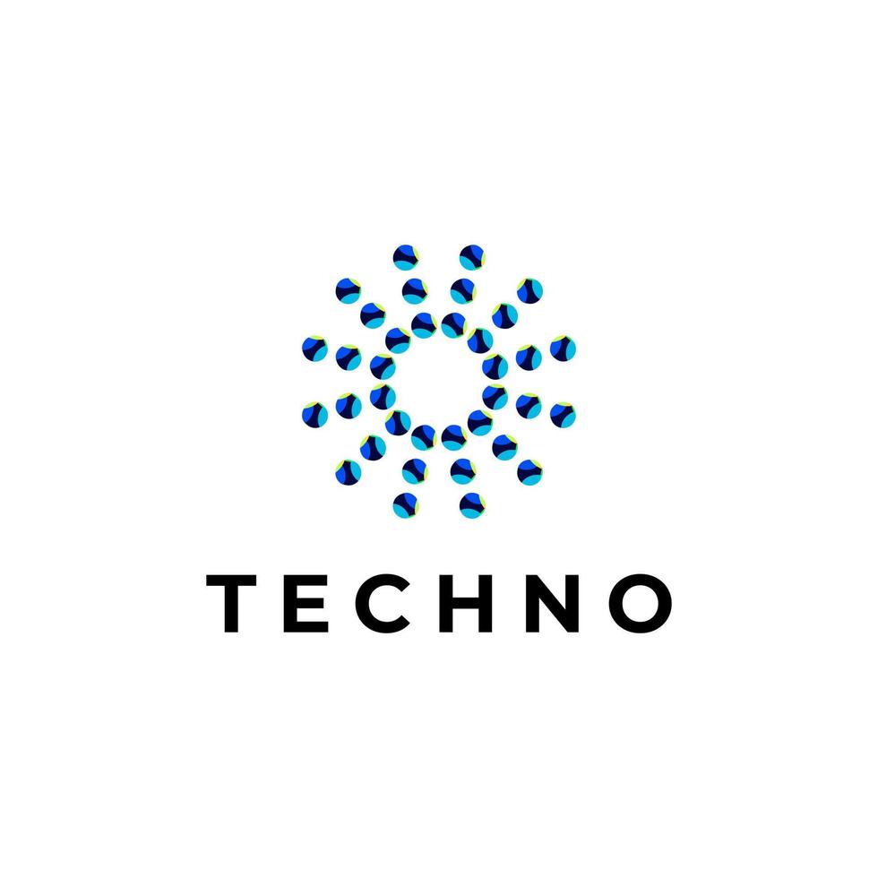 tech logo abstrait plat moderne vecteur