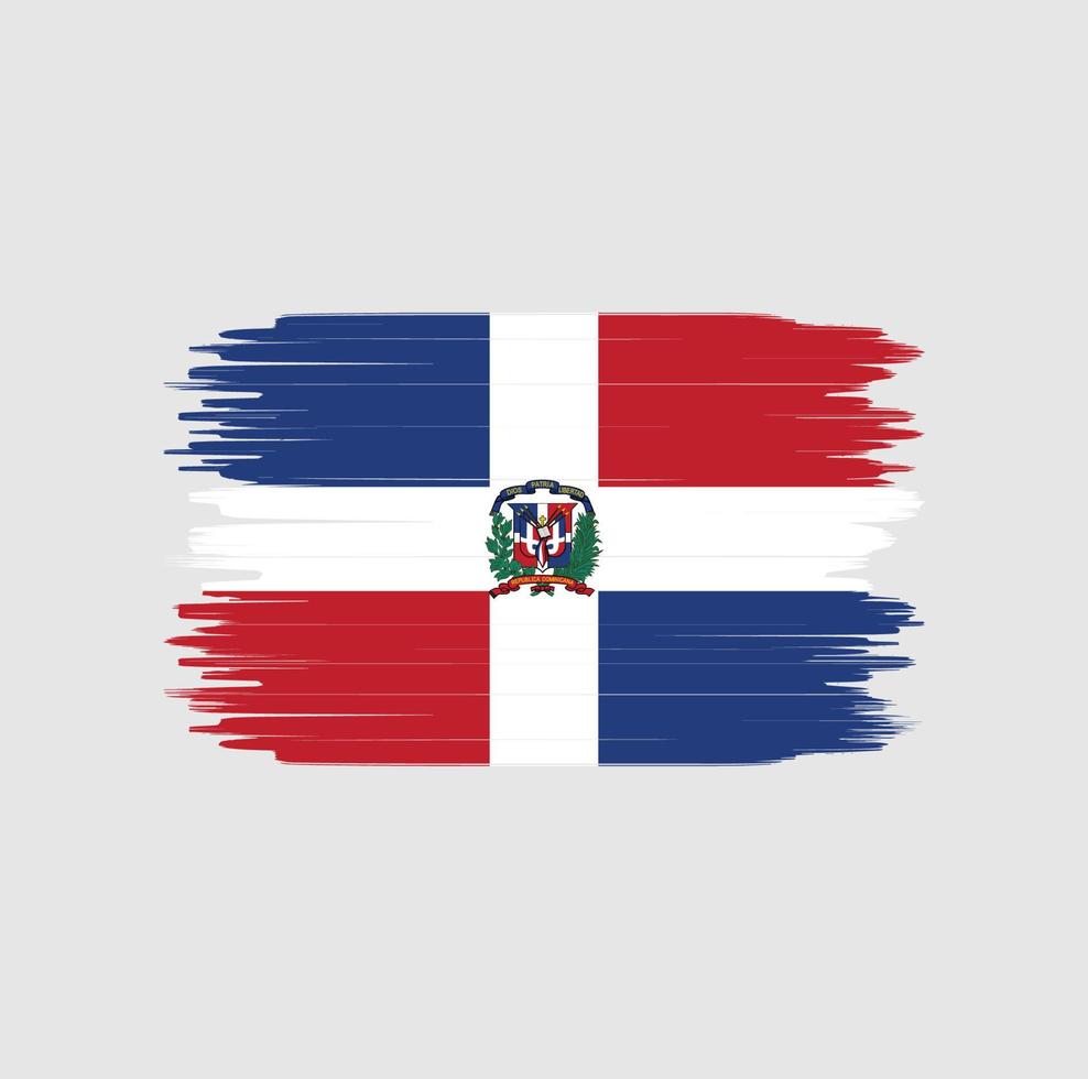 coup de pinceau du drapeau de la république dominicaine. drapeau national vecteur