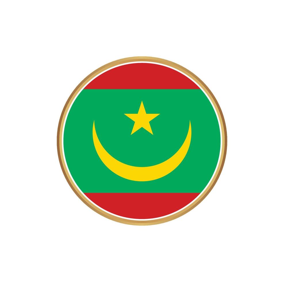 drapeau mauritanie avec cadre doré vecteur