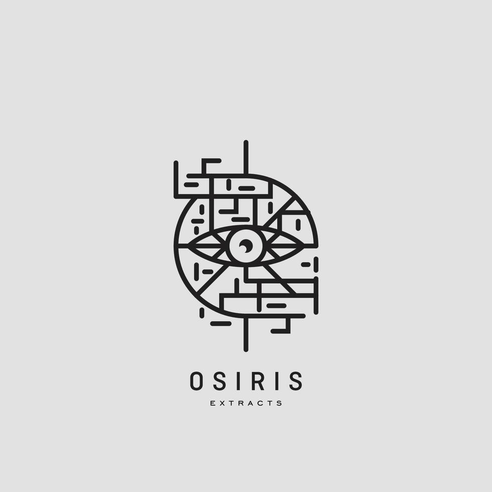 oeil d'horus. symbole de l'égypte. logo de la ligne ancienne. logo osiris abstrait vecteur