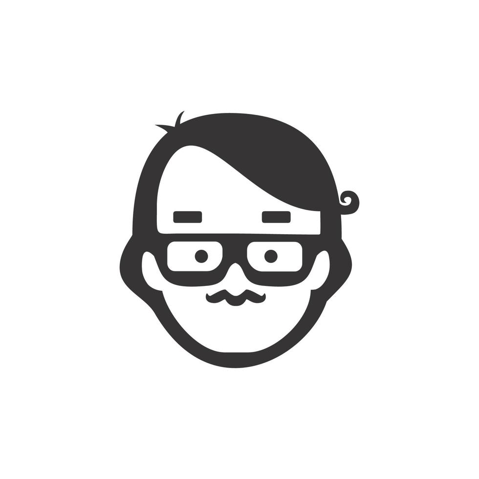logo homme lunettes. logo de mascotte d'homme intelligent, club intelligent, école, modèle de logo vecteur