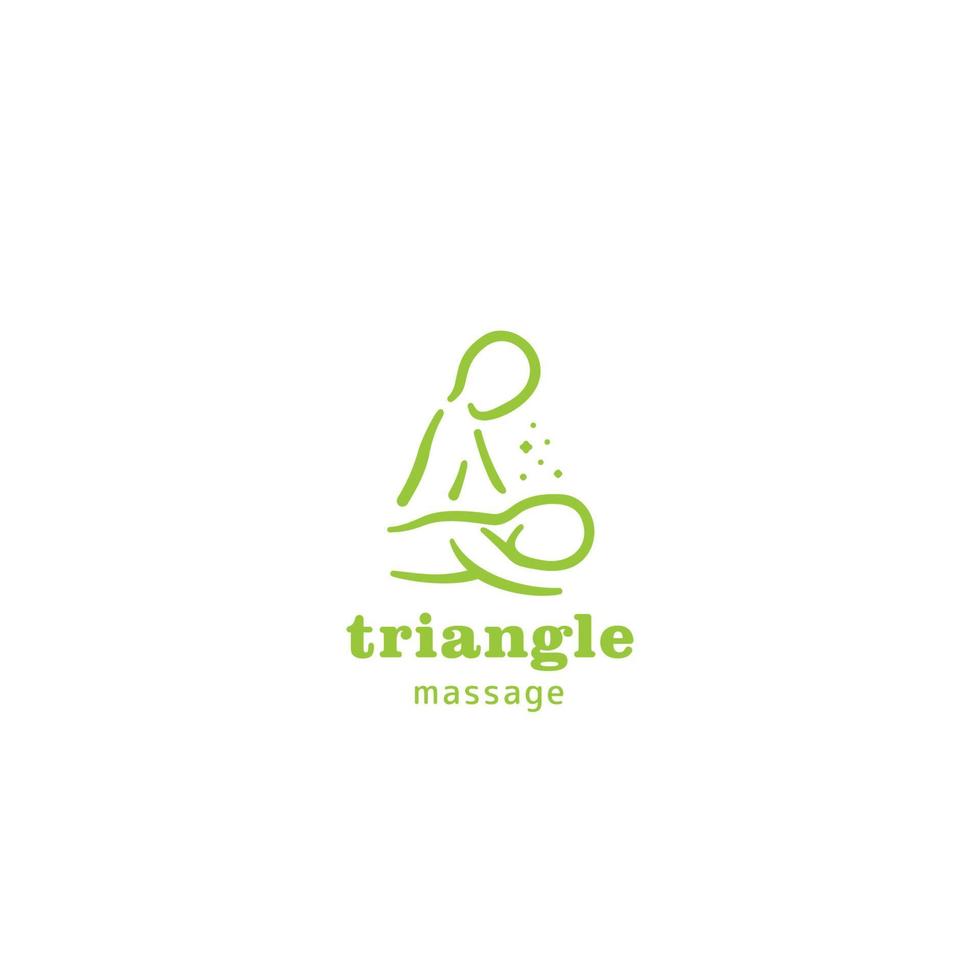 concept de logo de massage pour une entreprise saine. personnes massant le logo combiné vecteur