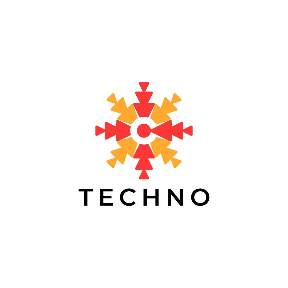 tech logo abstrait plat c négatif moderne vecteur