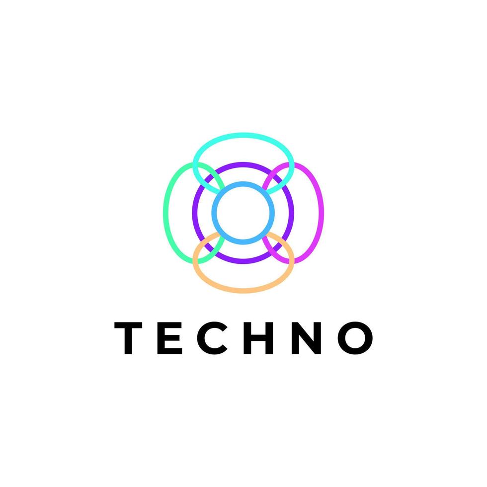 tech logo abstrait plat moderne vecteur