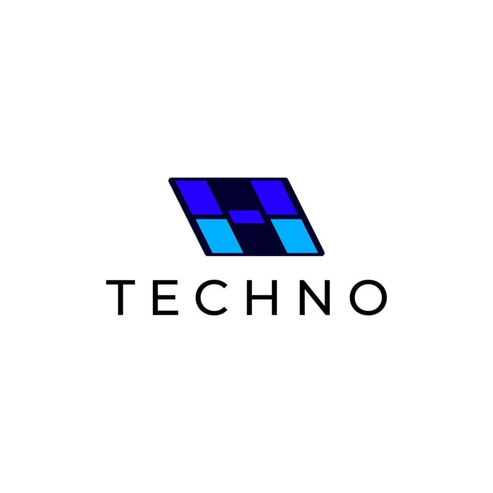 logo tech abstrait plat h moderne vecteur