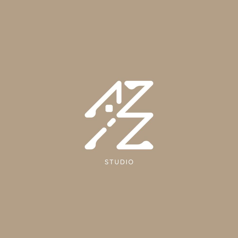 concept de logotype az, modèle de logo de combinaison lettre iz vecteur