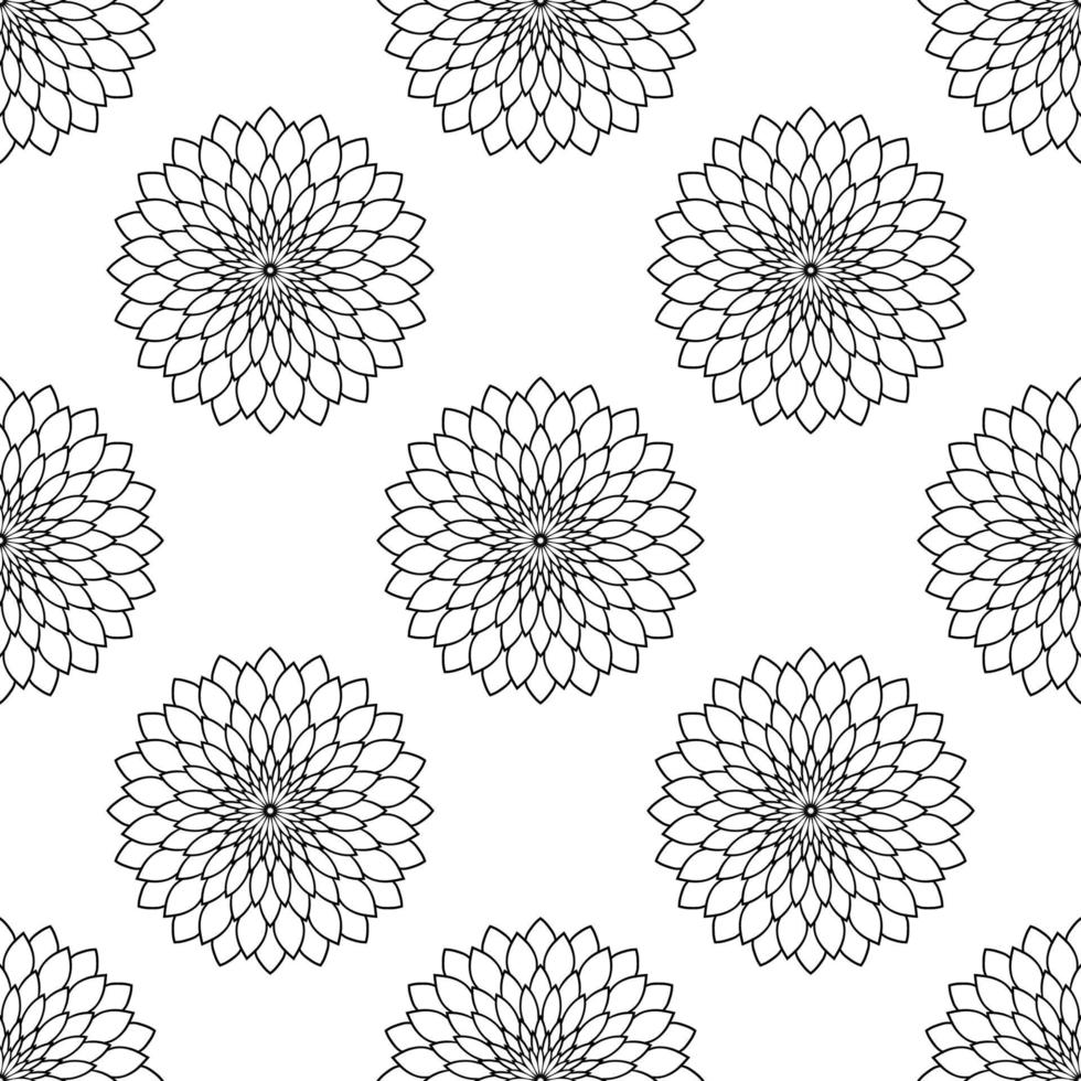 modèle sans couture fantaisie avec mandala ornemental. fond de fleur de doodle rond abstrait. cercle géométrique floral. vecteur