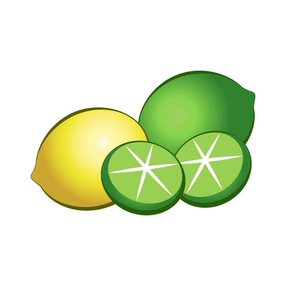 clipart de citron vert avec dessin de dessin animé vecteur