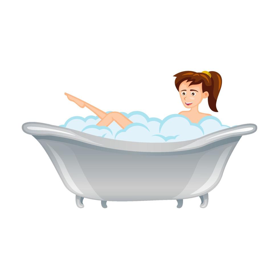 clip art de femme prendre un costume de bain avec dessin animé vecteur