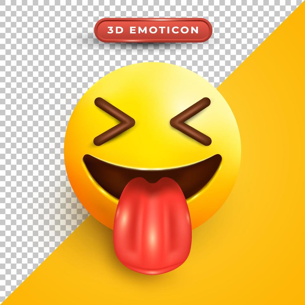 emoji 3d avec la langue sortie vecteur