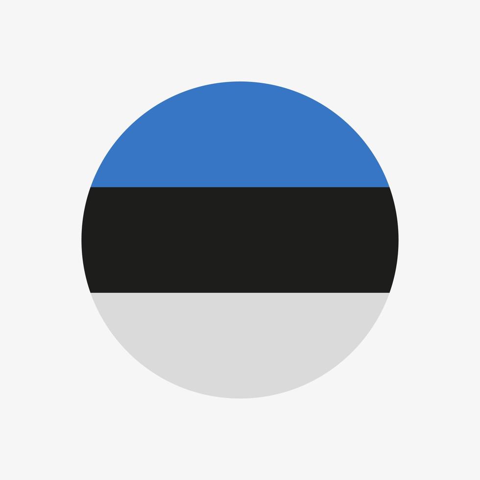 icône de vecteur de drapeau estonien rond isolé sur fond blanc. le drapeau de l'estonie dans un cercle