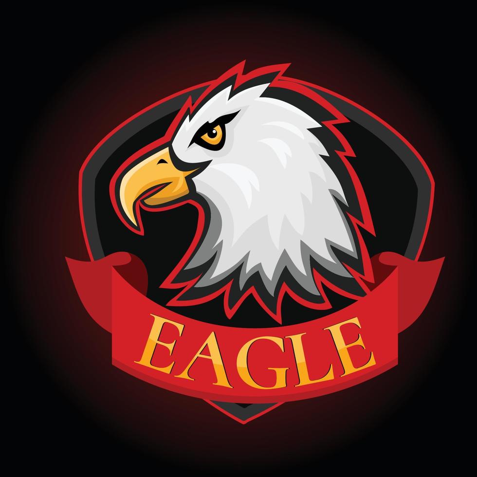 logo de jeu d'aigle, logo d'aigle de joueur d'équipe esport, mascotte de logo créatif de personnage d'aigle vecteur