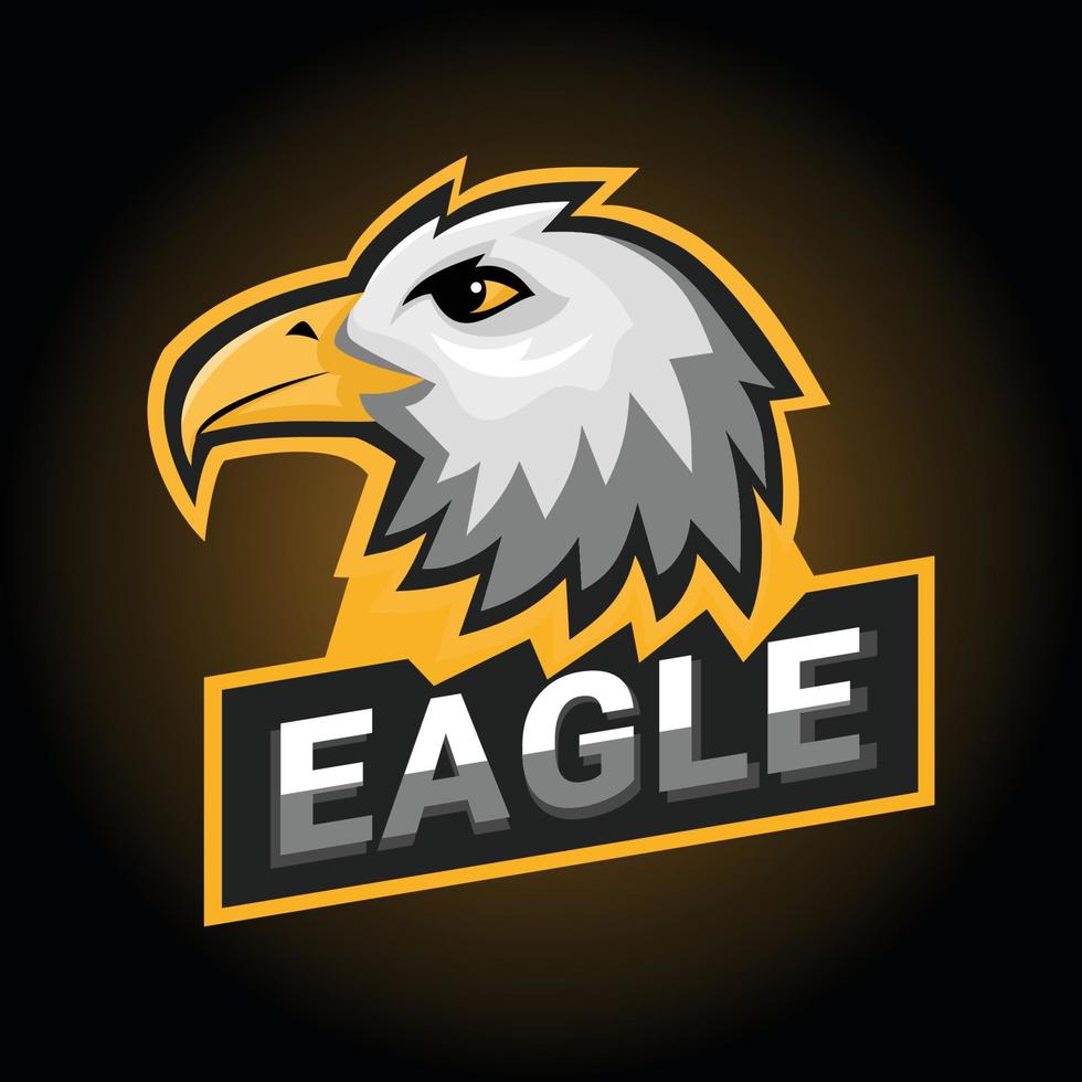 logo de jeu d'aigle, logo d'aigle de joueur d'équipe esport, mascotte de logo créatif de personnage d'aigle vecteur