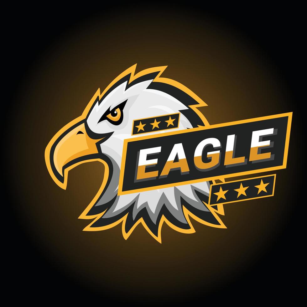 logo de jeu d'aigle, logo d'aigle de joueur d'équipe esport, mascotte de logo créatif de personnage d'aigle vecteur