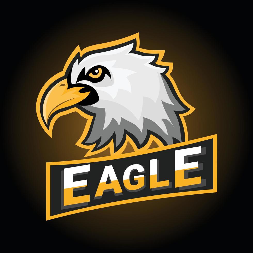 logo de jeu d'aigle, logo d'aigle de joueur d'équipe esport, mascotte de logo créatif de personnage d'aigle vecteur