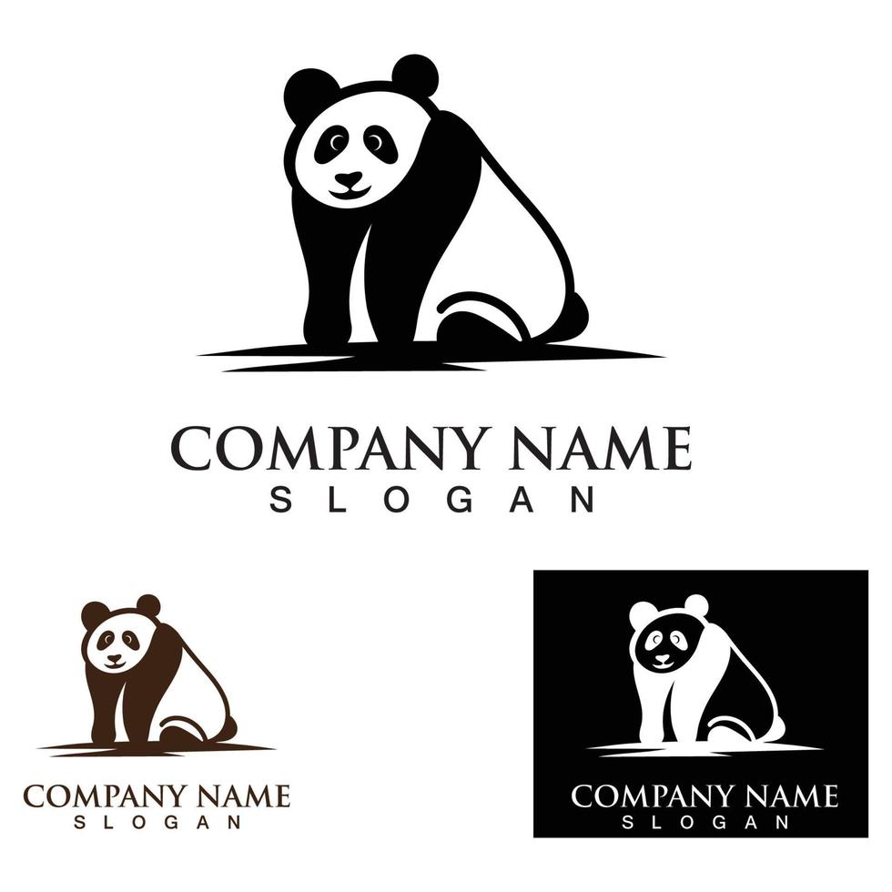 panda mignon ours logo animal mammifères moderne est drôle vecteur icône