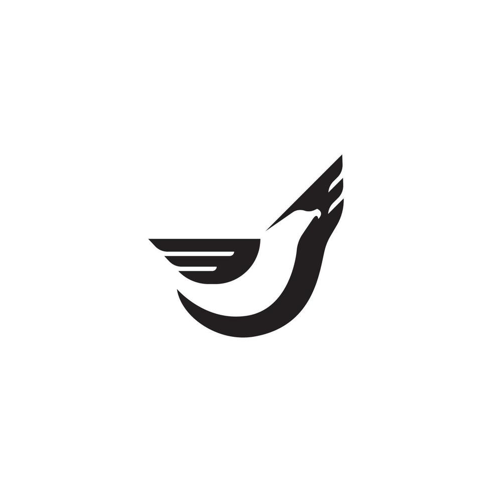 nom de l'entreprise du logo de l'oiseau noir. vecteur
