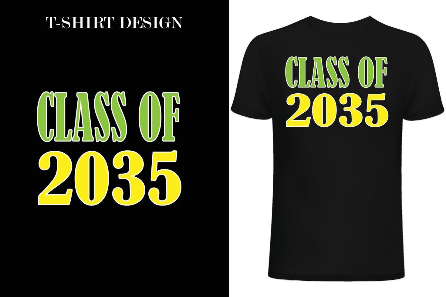 classe de conception de t-shirt 2035. conception de t-shirt de retour à l'école. Conception de t-shirt 1er jour à l'école vecteur