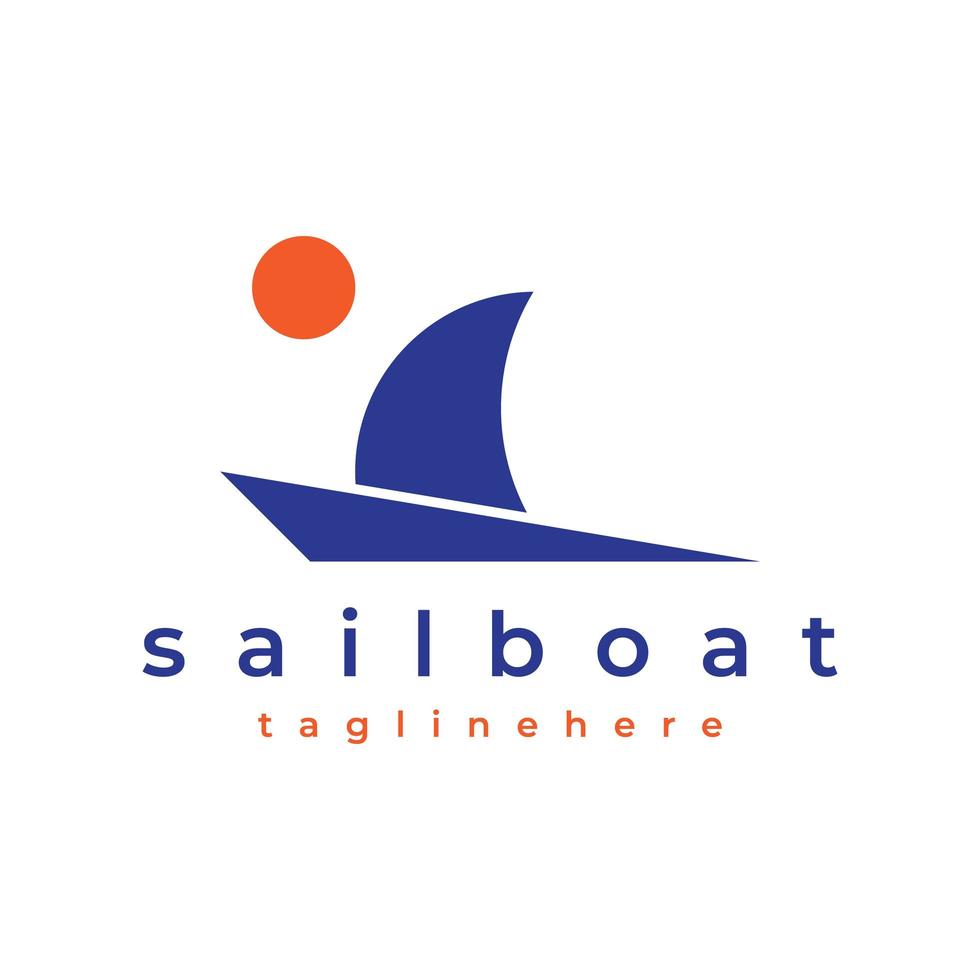 création de logo de bateau simple vecteur