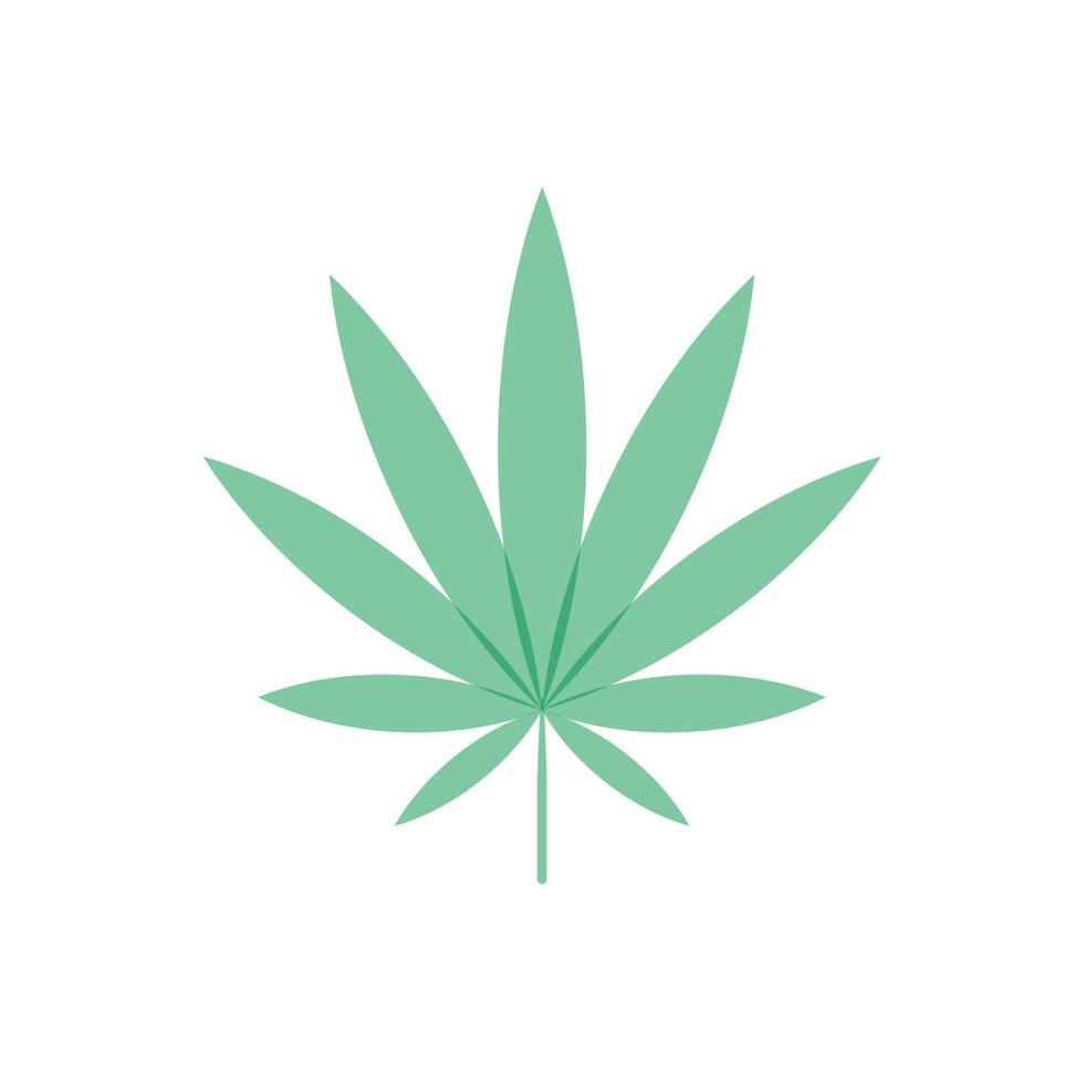 icône simple de la silhouette de la feuille de cannabis marijuana sativa vecteur