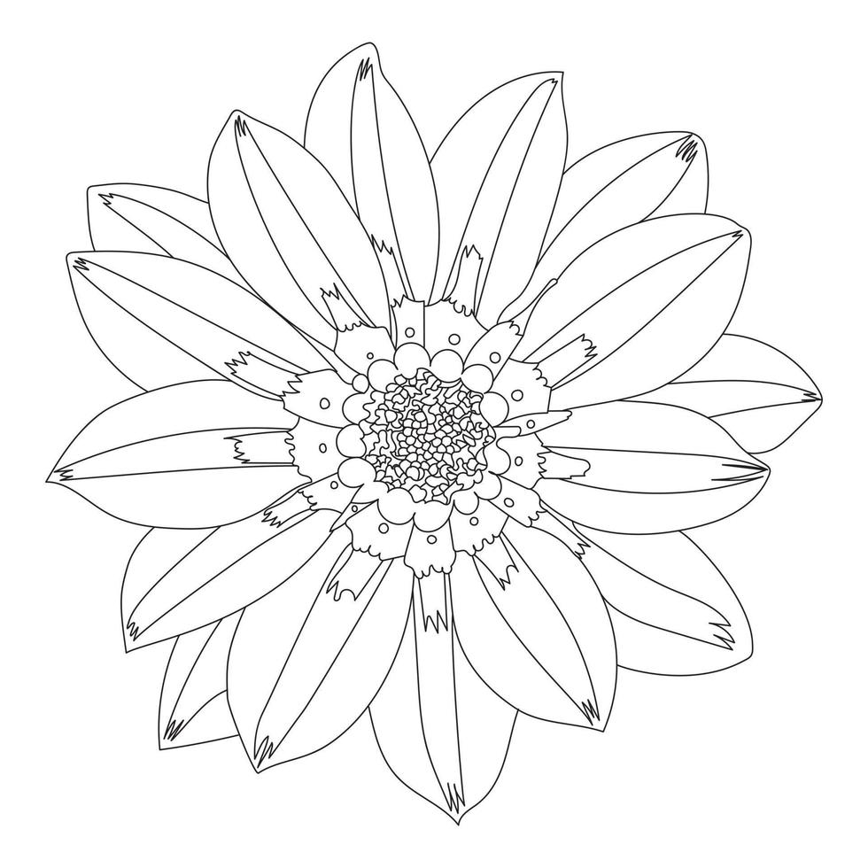 conception de dessin de silhouette de ligne d'une fleur. illustration vectorielle vecteur