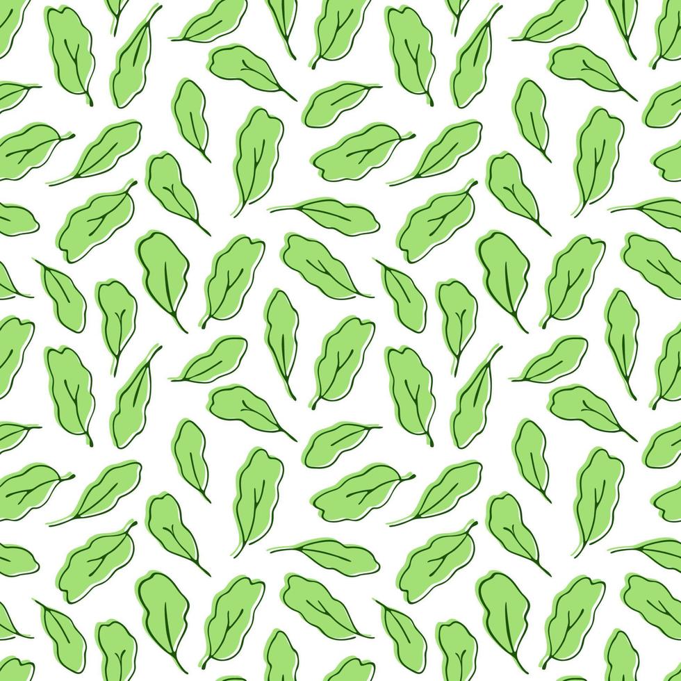 modèle d'été sans soudure de vecteur. feuilles vertes. joli imprimé bébé. un fond naturel simple. vecteur
