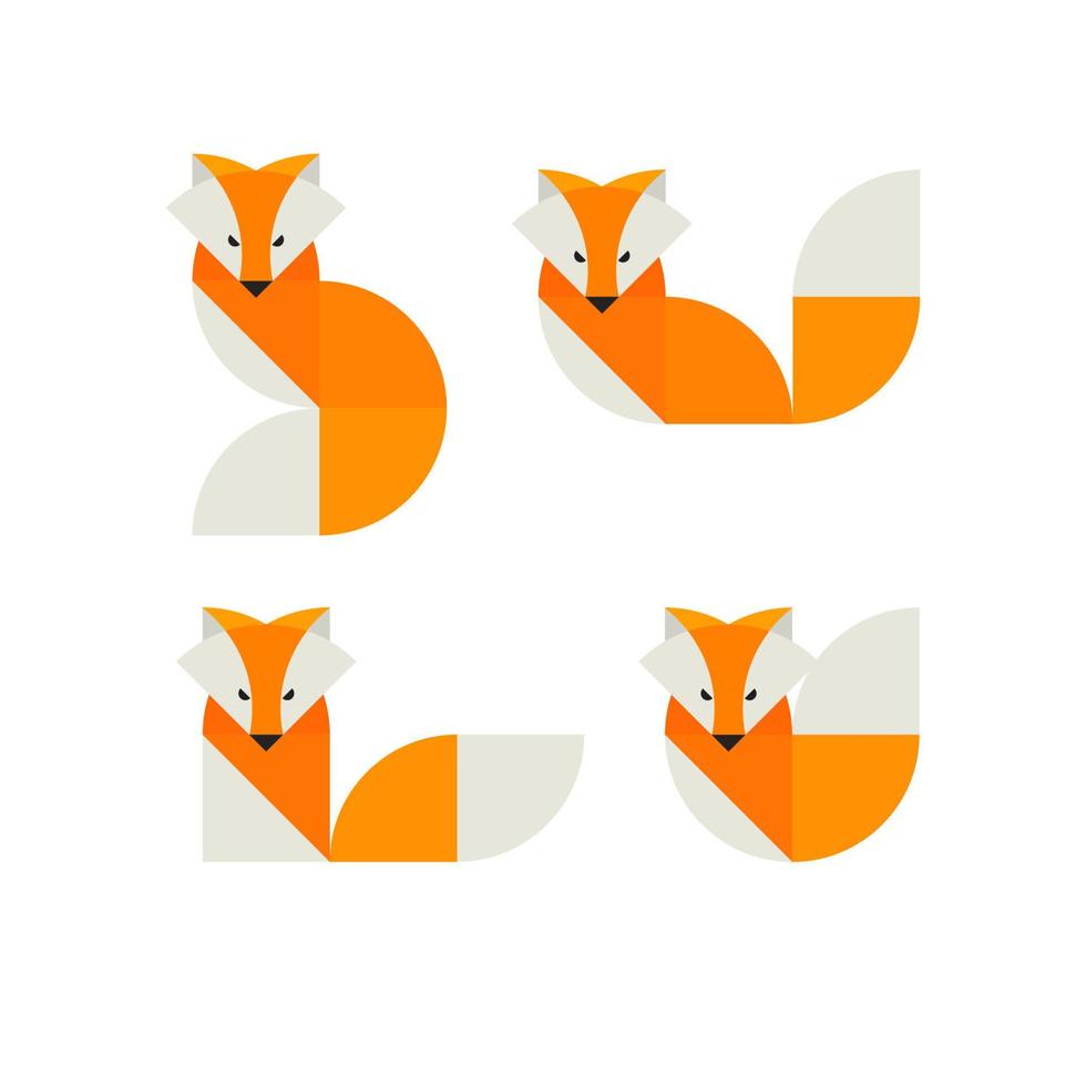 conception de vecteur de jeu de logo animal renard