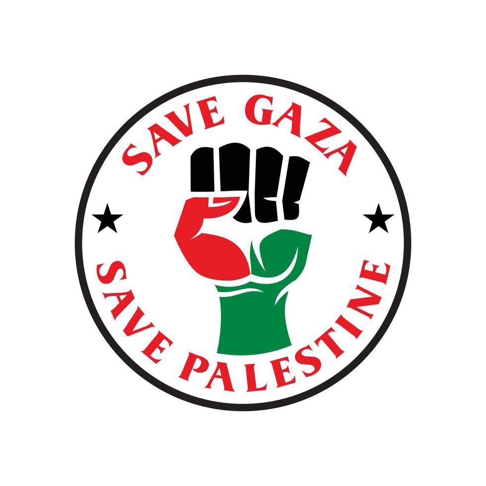 sauver le logo de la palestine, vecteur de gaza gratuit