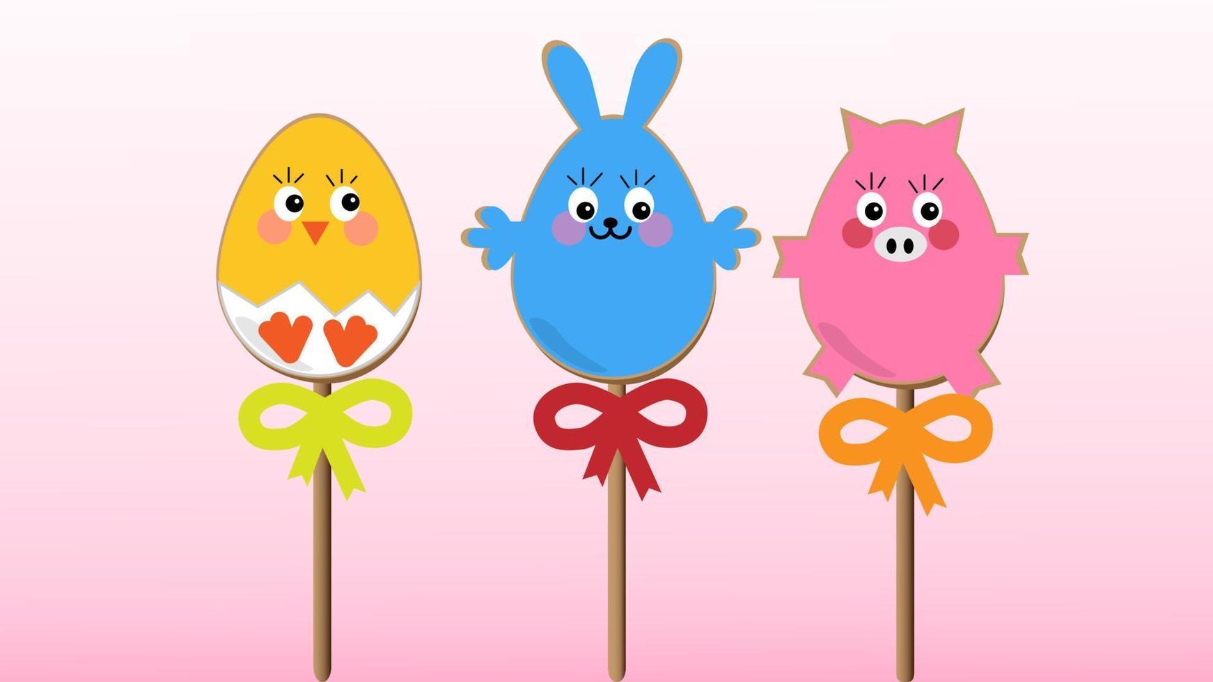 Joyeuses Pâques cookie oeufs vector illustration eps.10