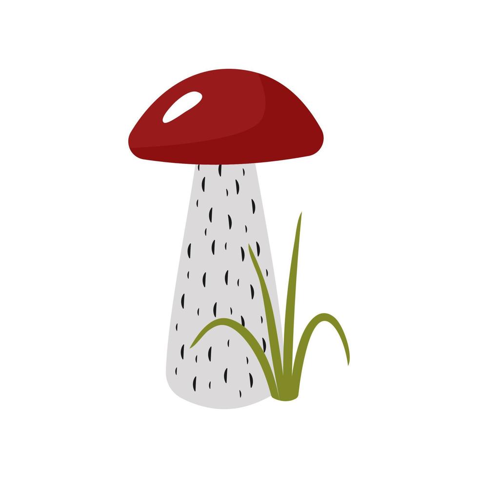 bolet aux champignons d'automne avec un bonnet rouge. illustration vectorielle isolée. pour la conception, la décoration ou l'impression de cartes postales vecteur