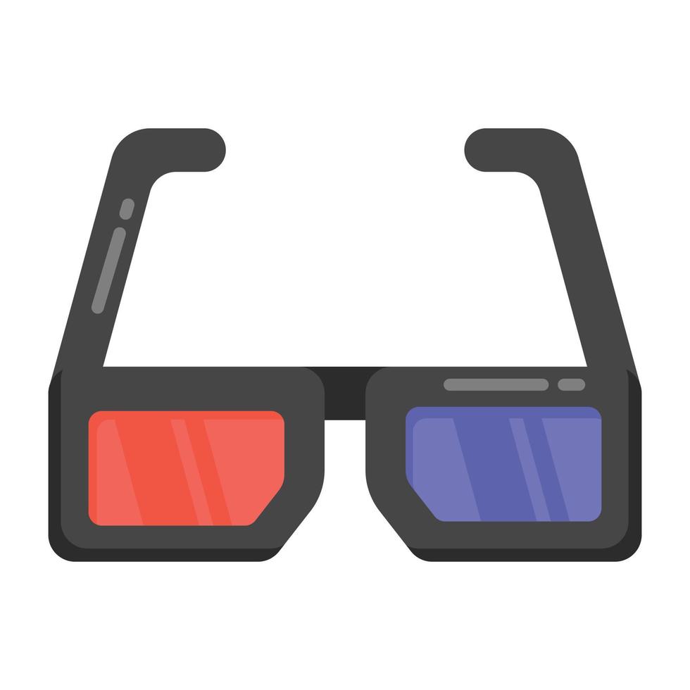 icône de la technologie moderne des lunettes 3d dans un style plat vecteur