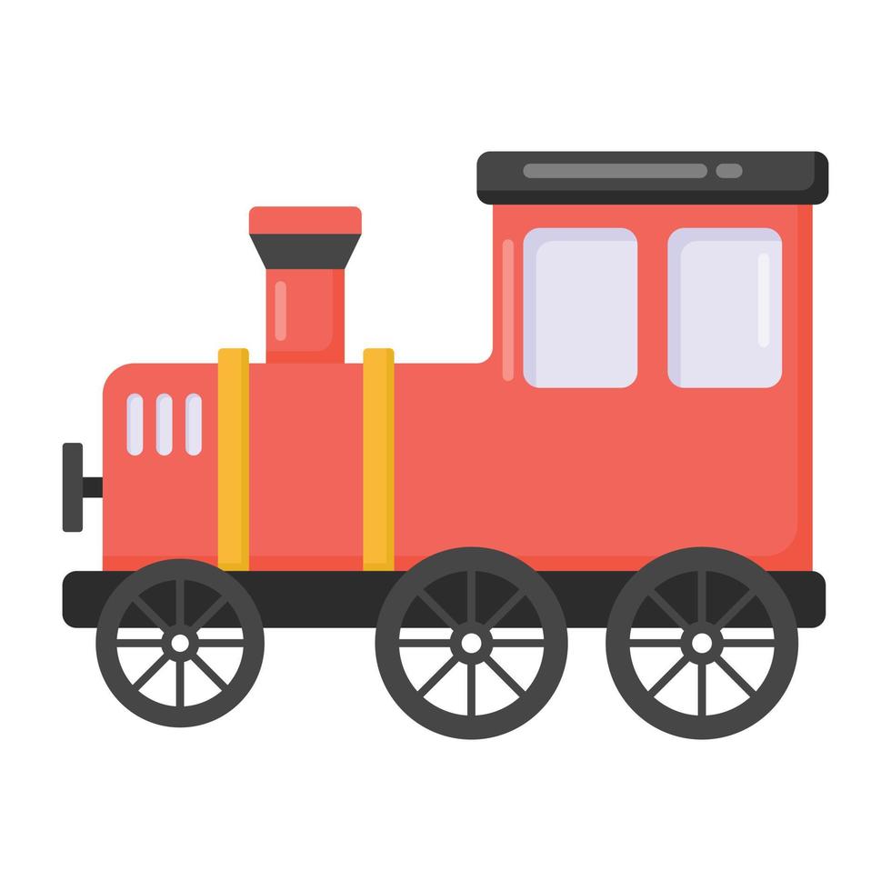 icône du moteur de train, design plat vecteur