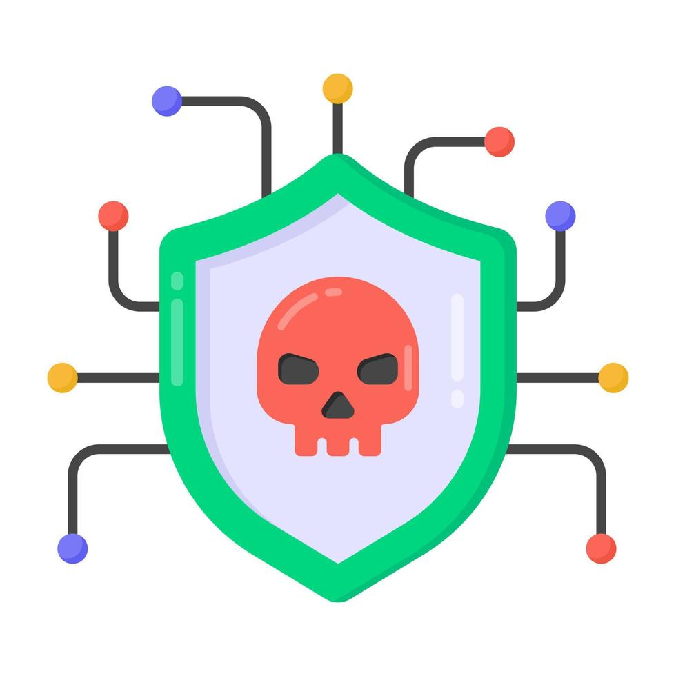 réseau piraté dans l'icône de style plat, vecteur modifiable