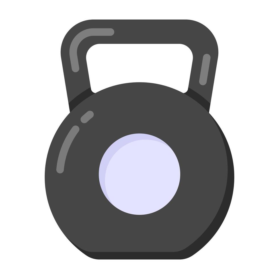 pondération girya, icône plate de kettlebell vecteur