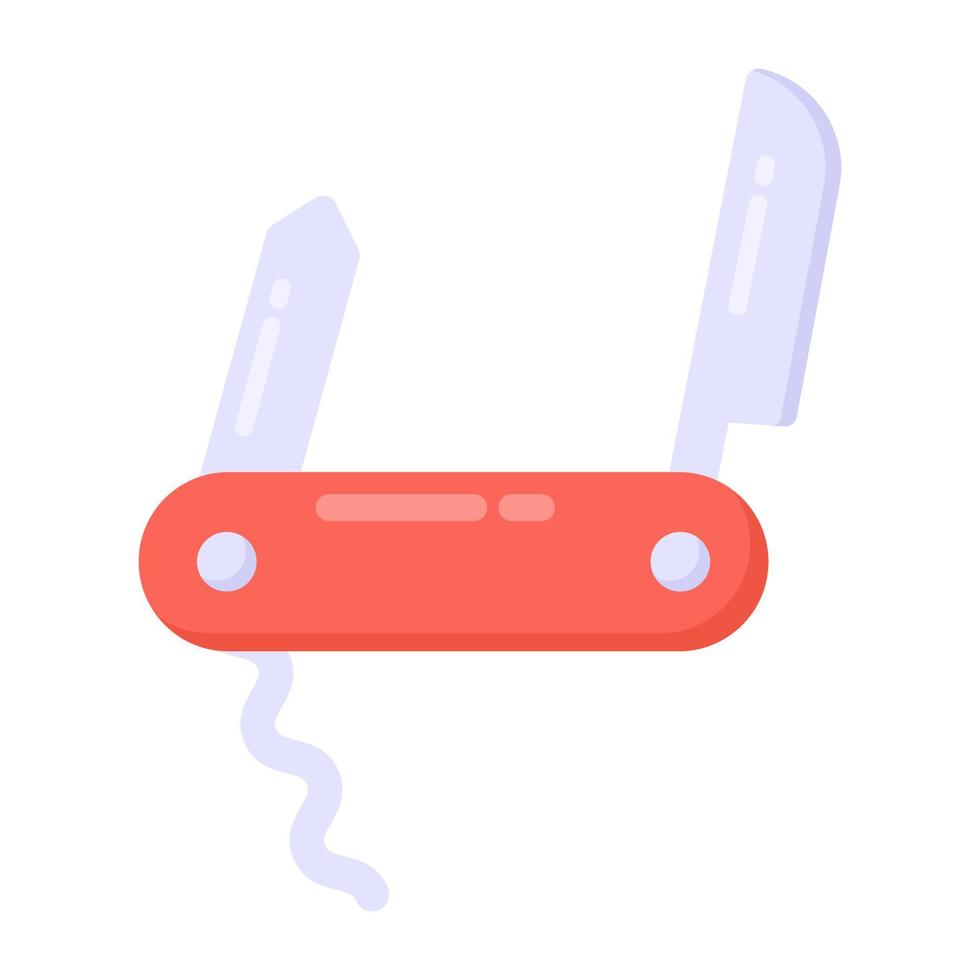 une icône de couteau utilitaire au design plat vecteur
