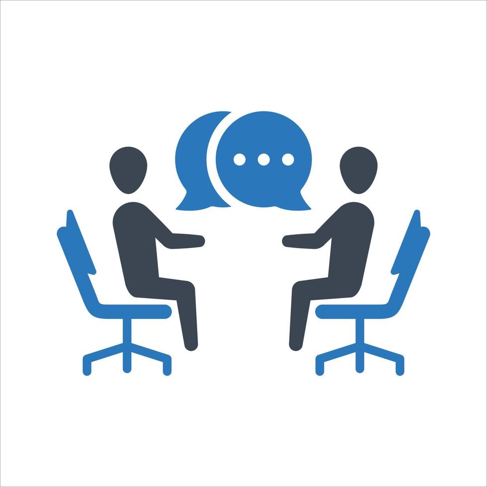 conversation d'affaires, affaire, réunion, icône d'entrevue vecteur