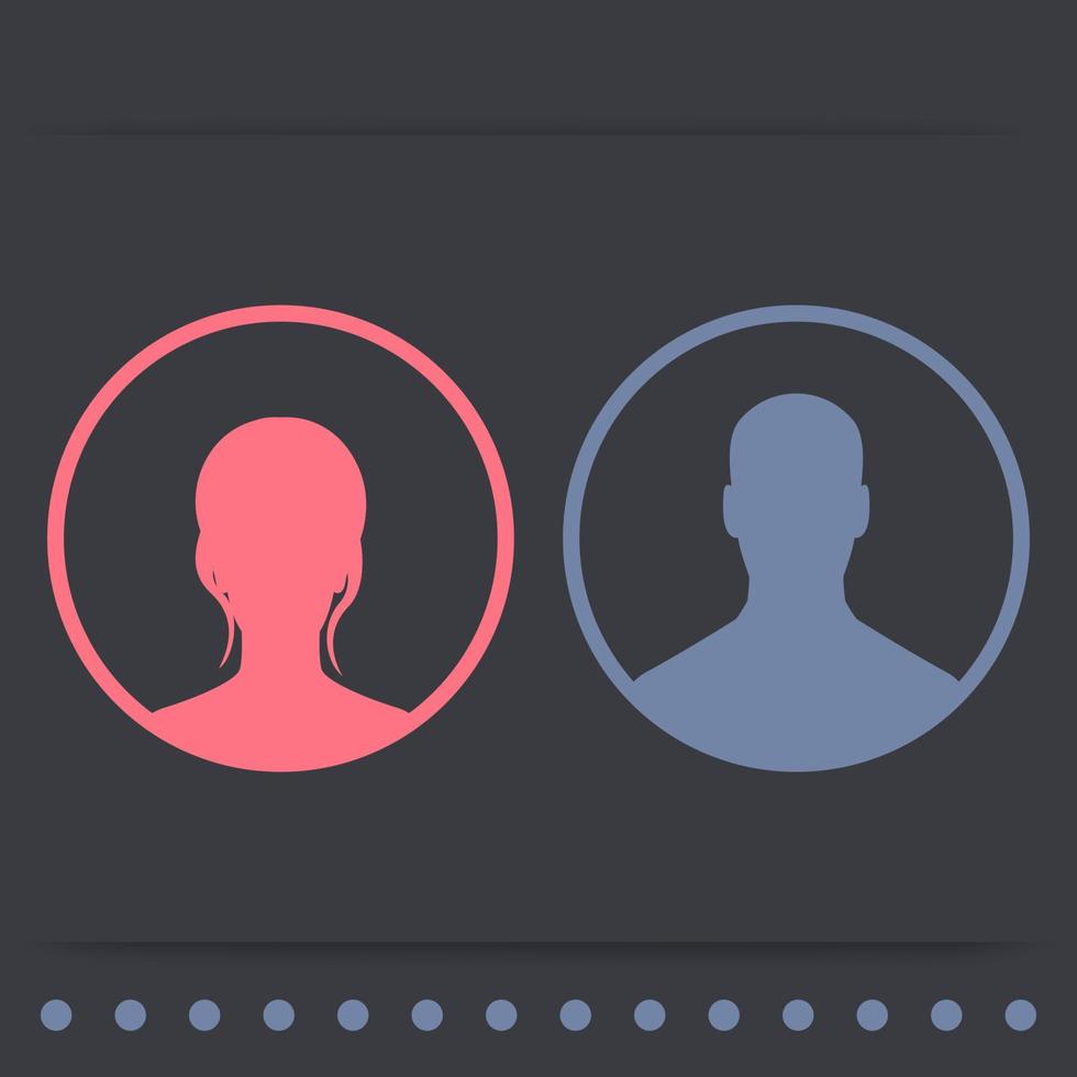 icônes d'avatars, garçon et fille, pictogrammes, icônes pour la page de connexion, site Web, illustration vectorielle vecteur
