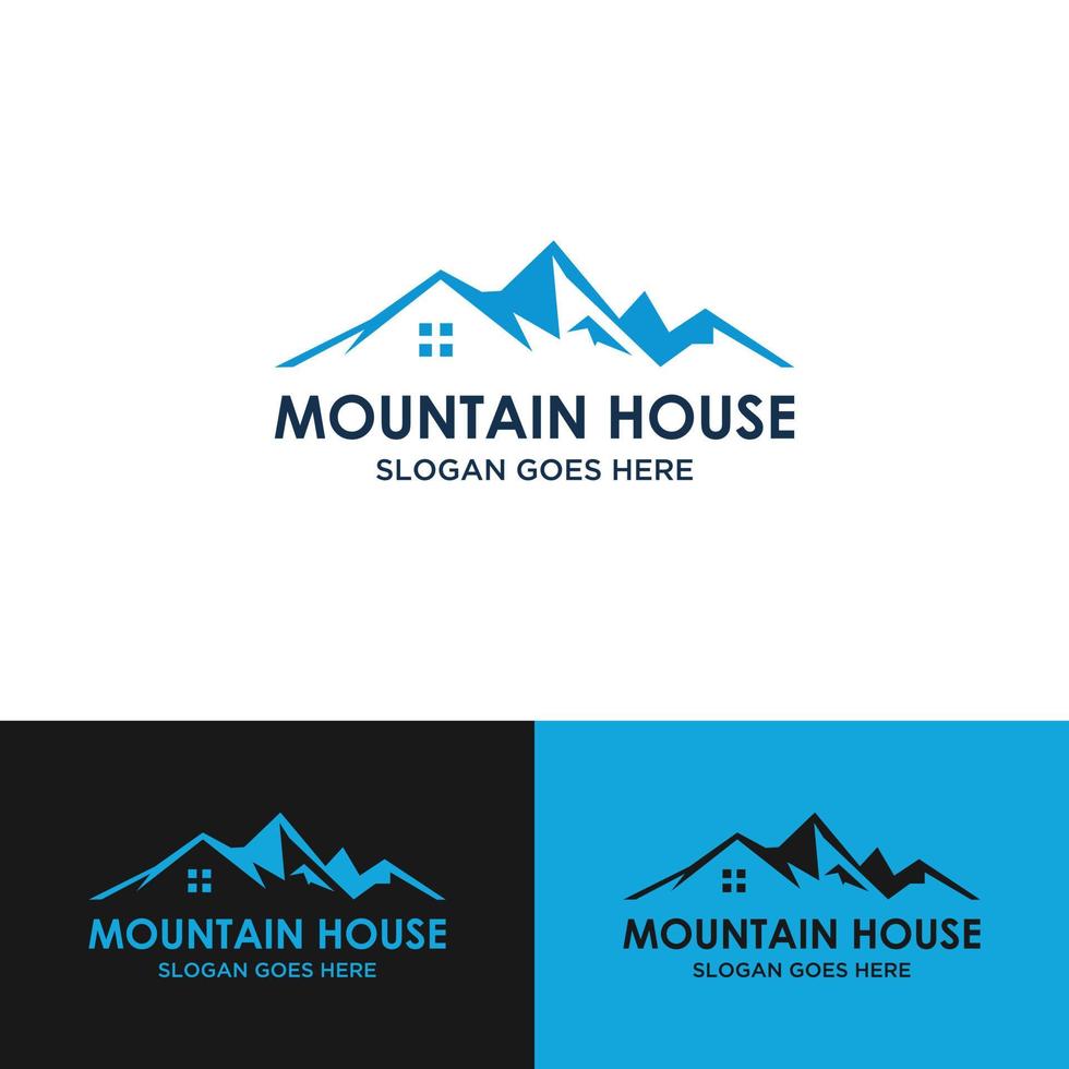 maison dans la zone de montagne. modèle de logo vectoriel. vecteur