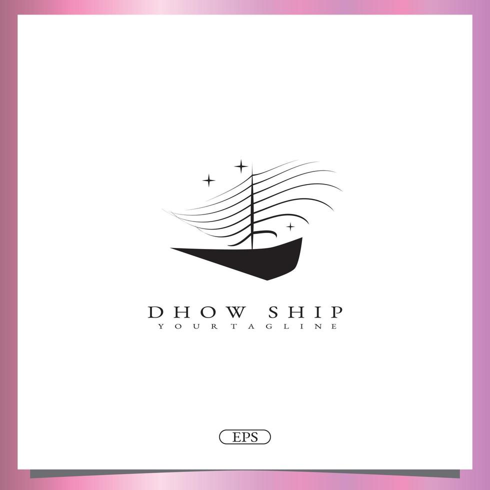 dhow ship logo premium modèle élégant vecteur eps 10