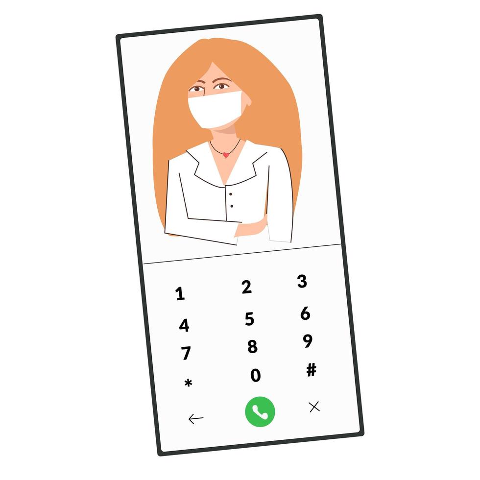 télémédecine, médecin en ligne et concept de consultation médicale. une femme médecin aide un patient sur un téléphone portable. illustration vectorielle de style dessin animé plat. vecteur