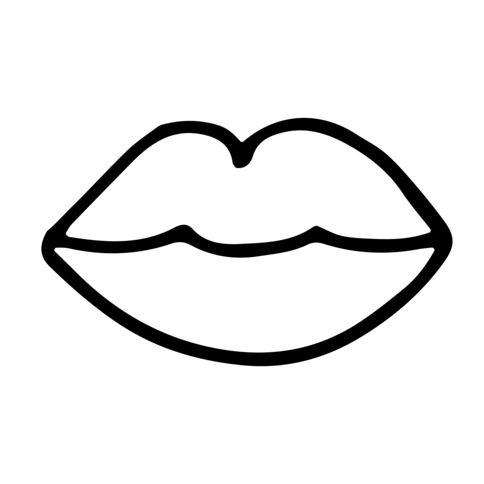 lèvres d'icône de ligne. illustration vectorielle simple avec possibilité de changer. vecteur