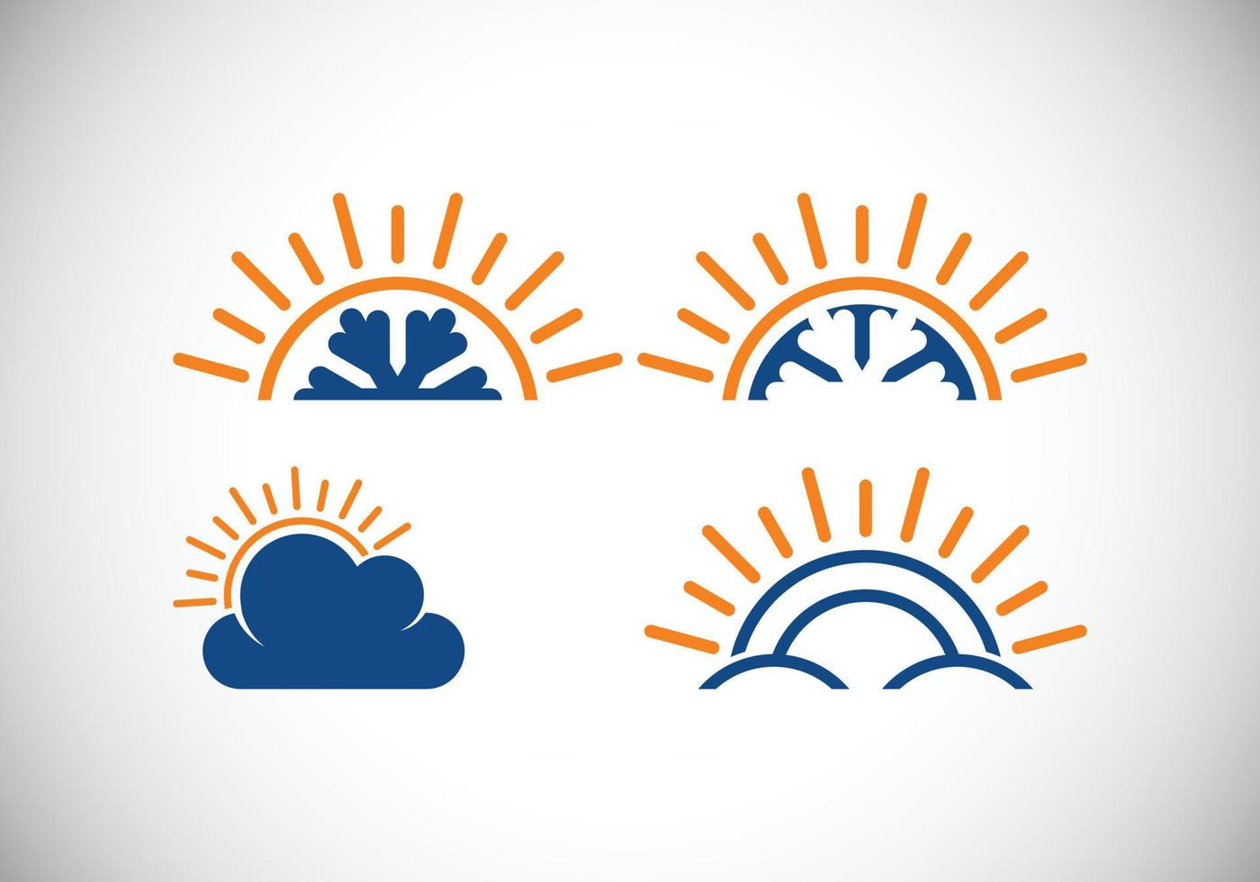 création abstraite de logo de soleil créatif, logo de soleil d'été, symbole de signe d'icône sunburst vecteur