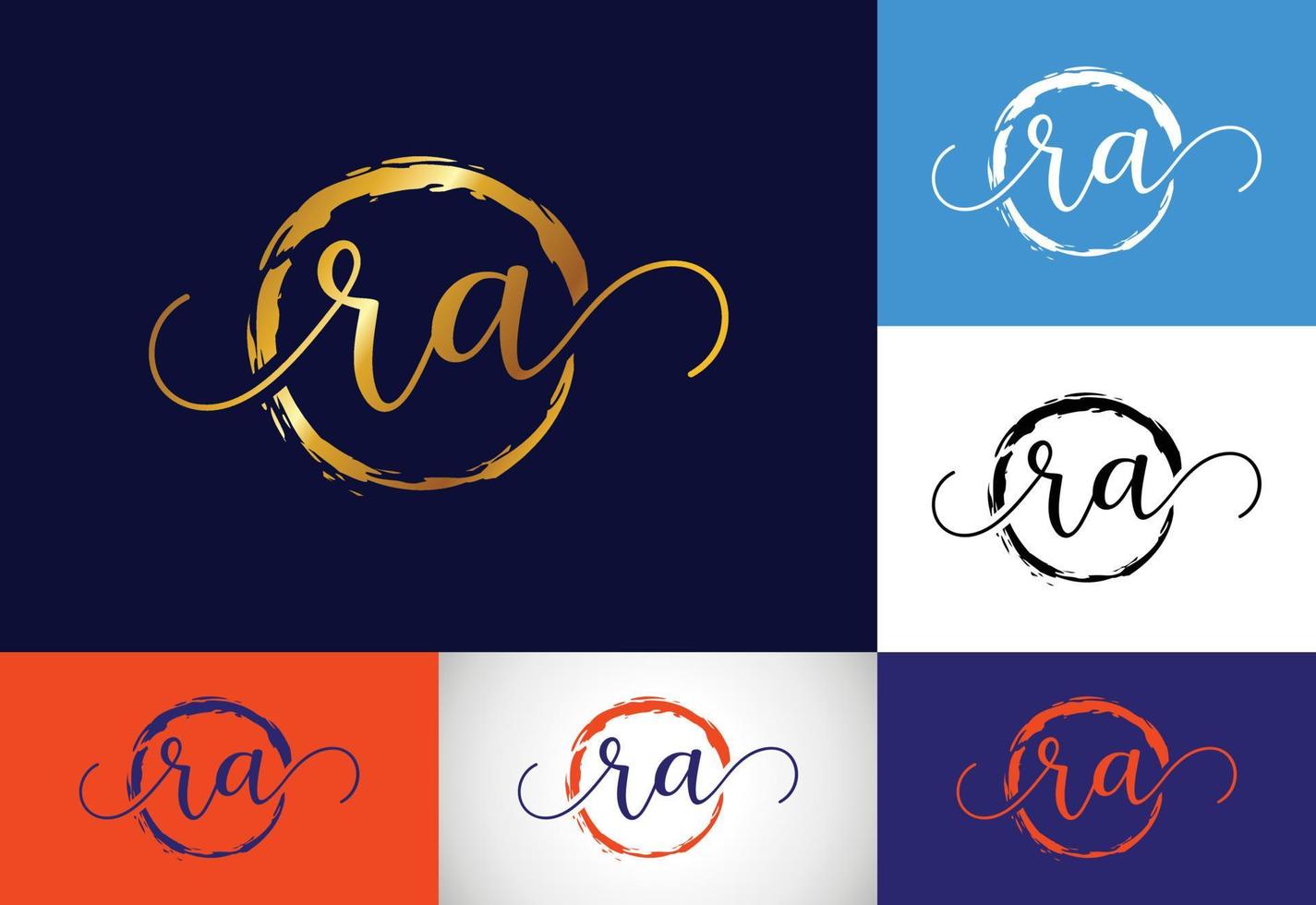 modèle vectoriel de conception de logo initial de lettre de monogramme ra. création de logo de lettre ra