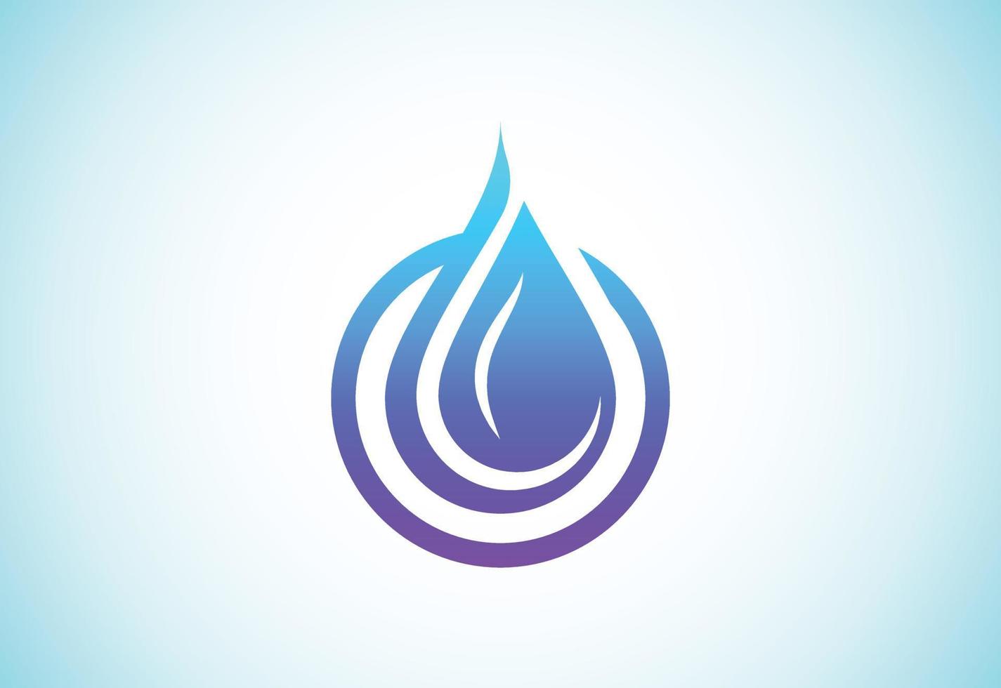 symbole abstrait de signe de logo de goutte d'eau sur le fond blanc, modèle de conception de logo de goutte d'eau. vecteur