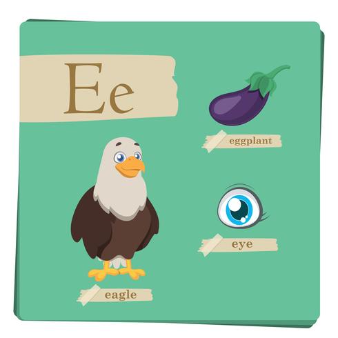 Alphabet coloré pour enfants - Lettre E vecteur