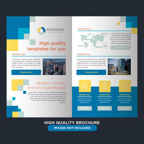 Brochure Affaires Jaune Bleu vecteur