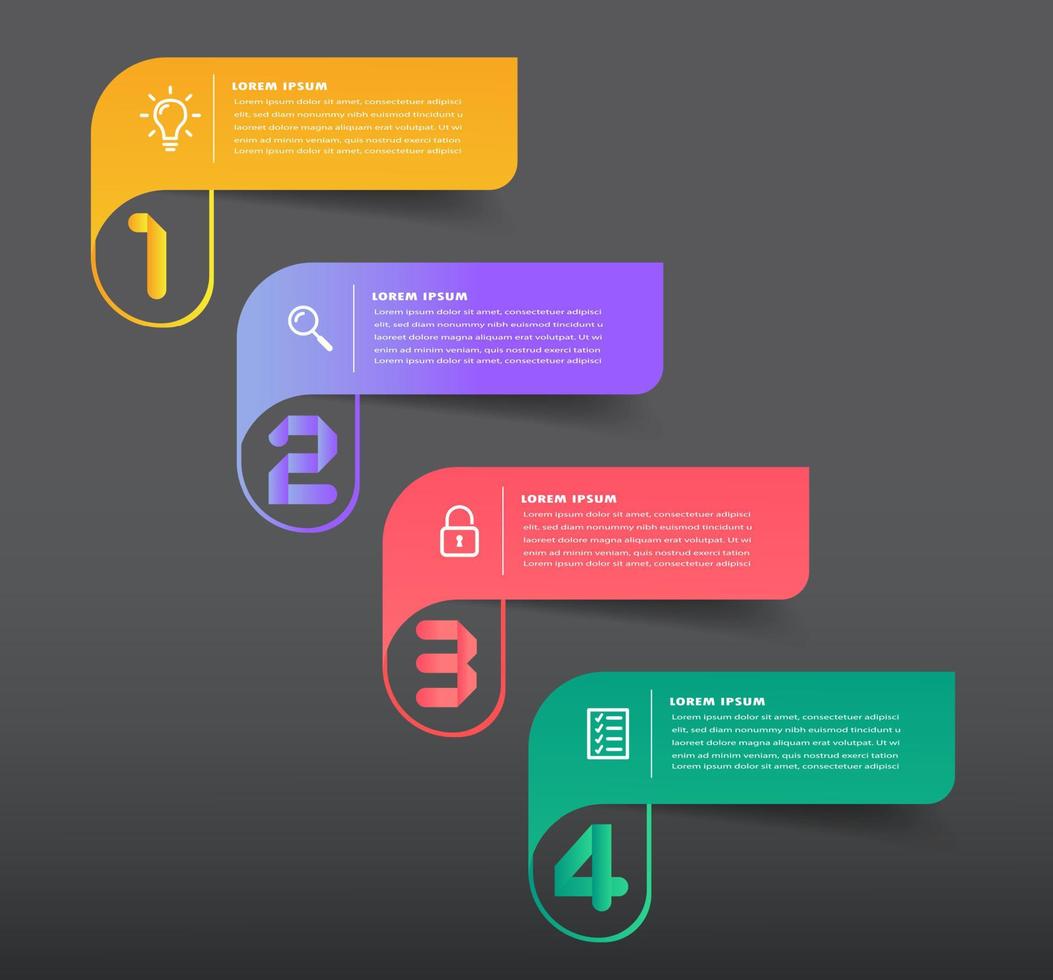 modèle de zone de texte moderne, bannière d'infographie vecteur