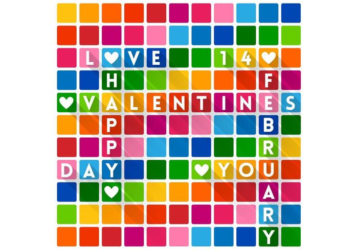 Colorful Crossword Saint Valentin Wallpaper Wallpaper vecteur